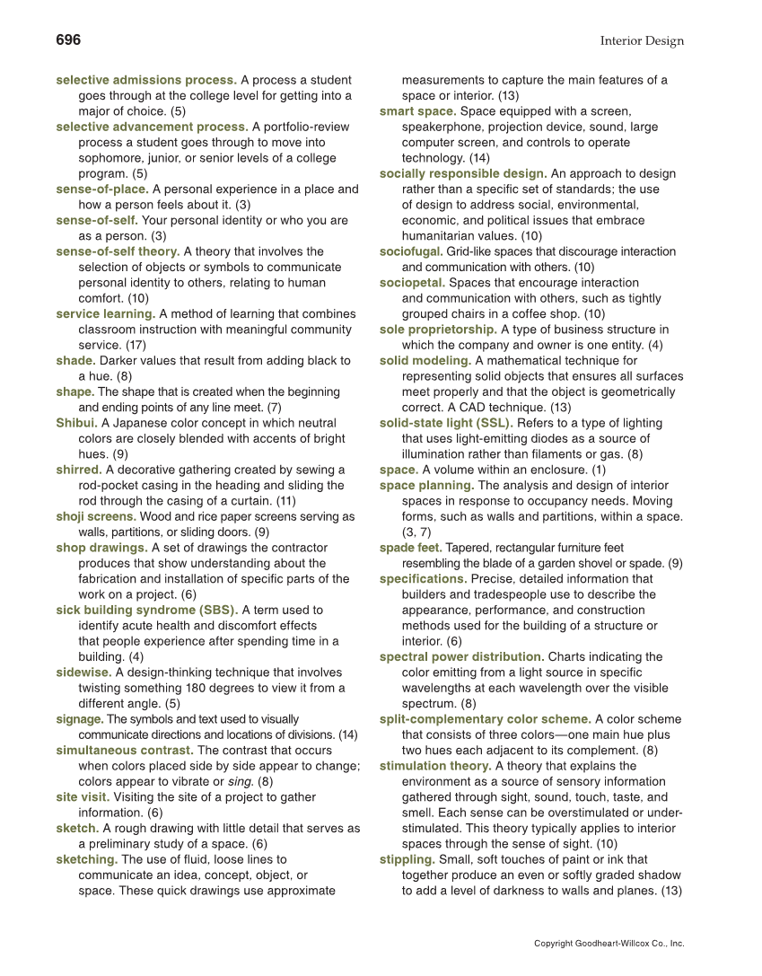 Interior Design, 1st Edition page 696