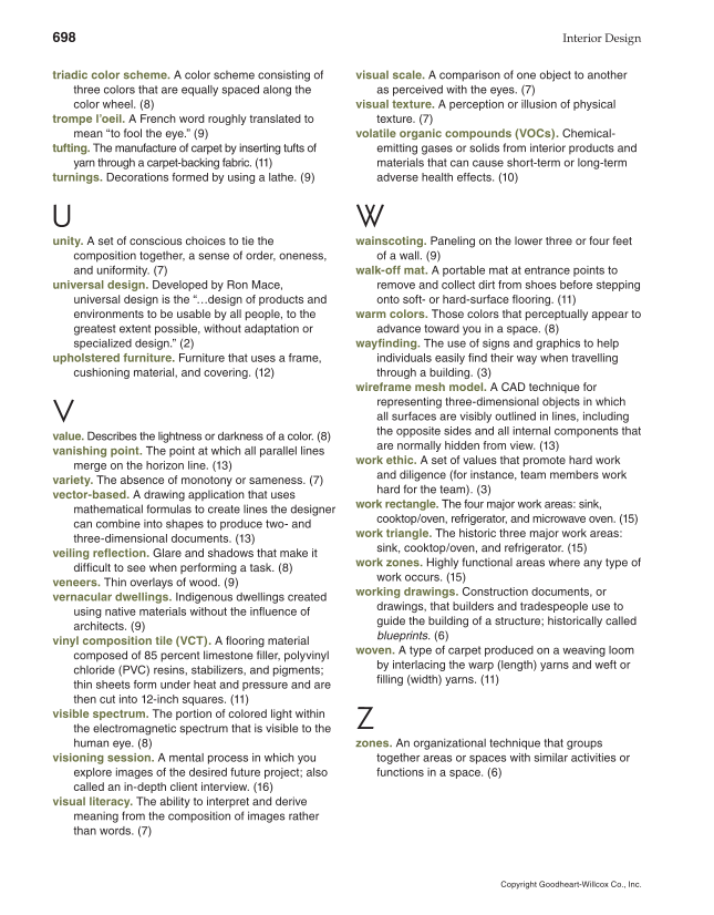 Interior Design, 1st Edition page 698