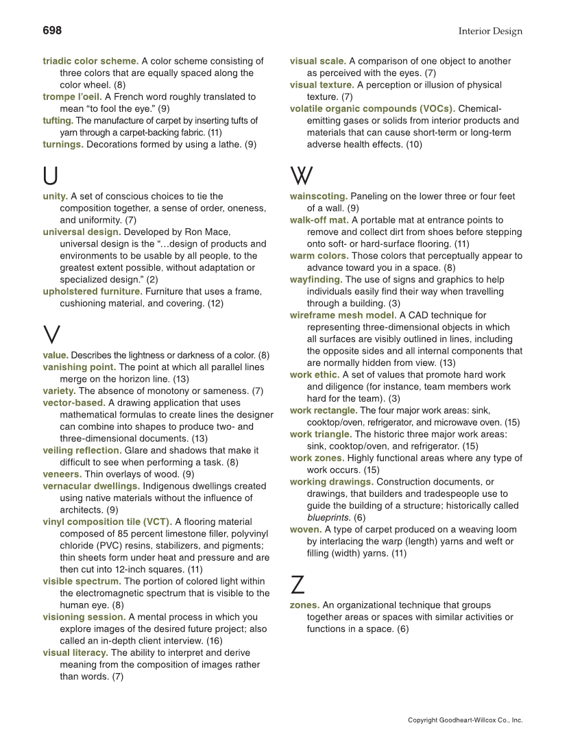 Interior Design, 1st Edition page 698