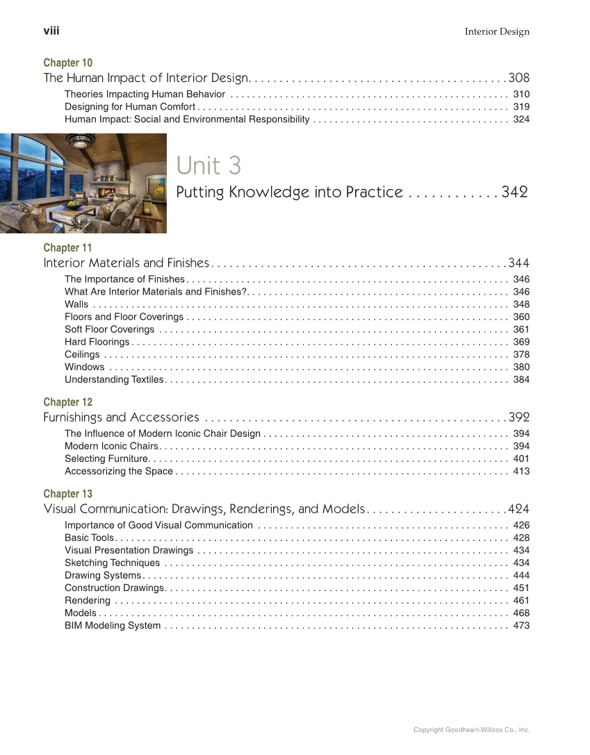 Interior Design, 1st Edition page viii