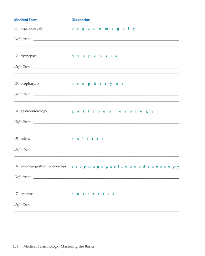 Medical Terminology: Mastering the Basics, 1st Edition page 106