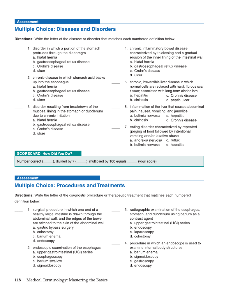 Medical Terminology: Mastering the Basics, 1st Edition page 118