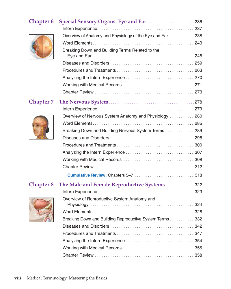 Medical Terminology: Mastering the Basics, 1st Edition page viii