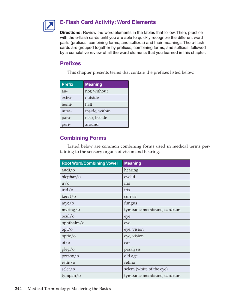 Medical Terminology: Mastering the Basics, 1st Edition page 244