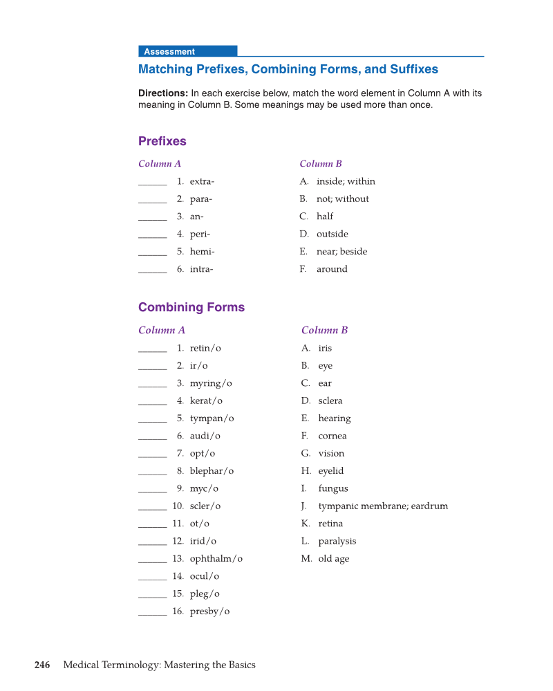 Medical Terminology: Mastering the Basics, 1st Edition page 246