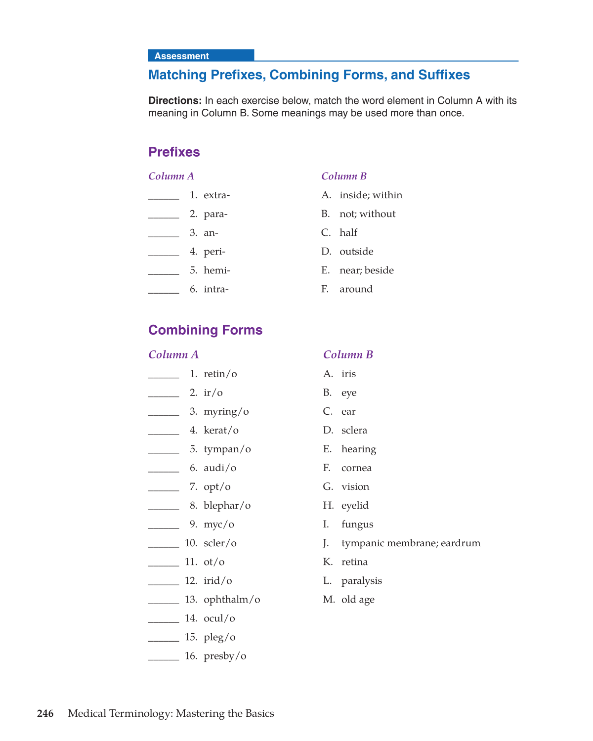 Medical Terminology: Mastering the Basics, 1st Edition page 246
