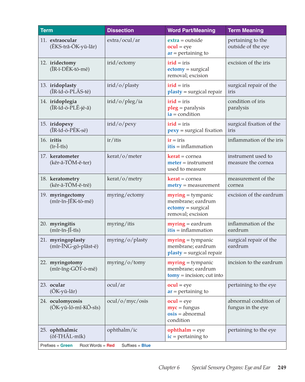 Medical Terminology: Mastering the Basics, 1st Edition page 249