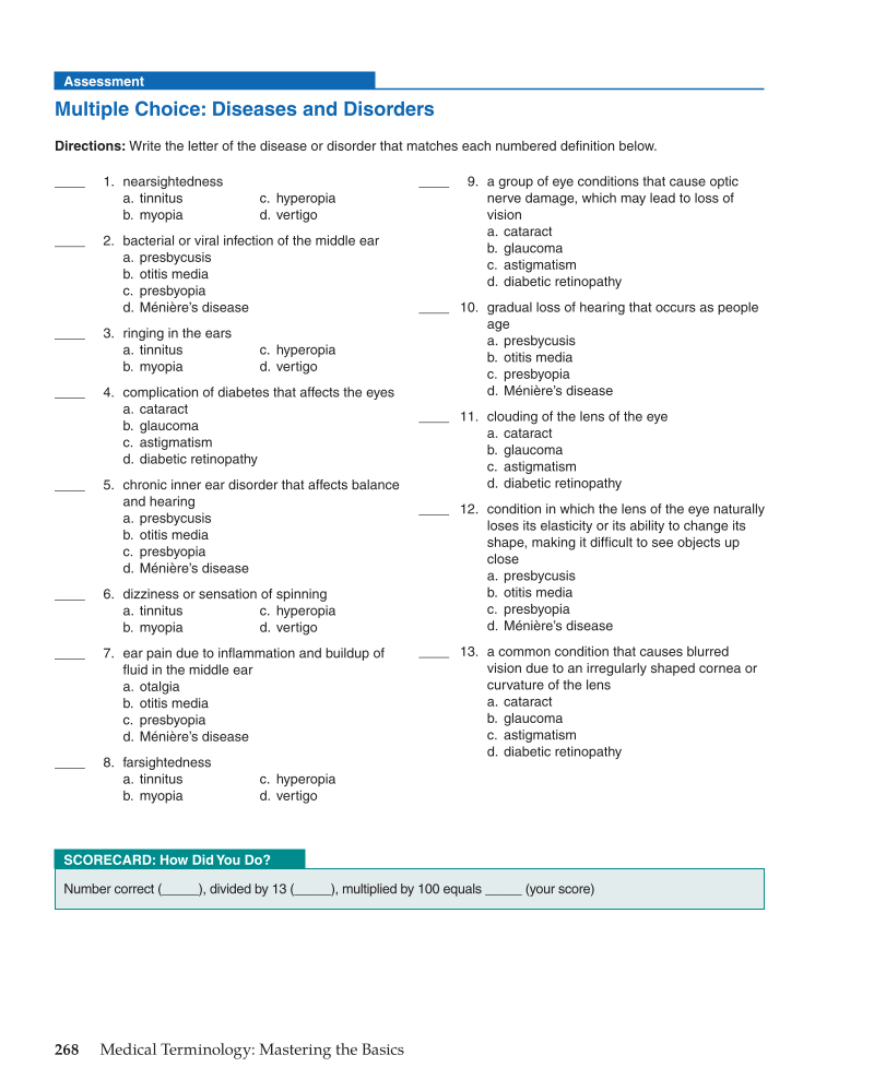Medical Terminology: Mastering the Basics, 1st Edition page 268