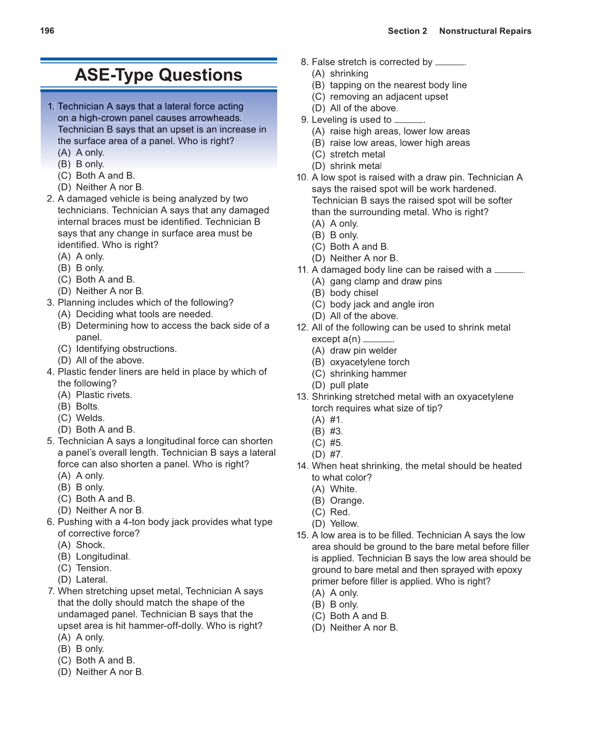 Auto Collision Repair and Refinishing, 1st Edition page 196