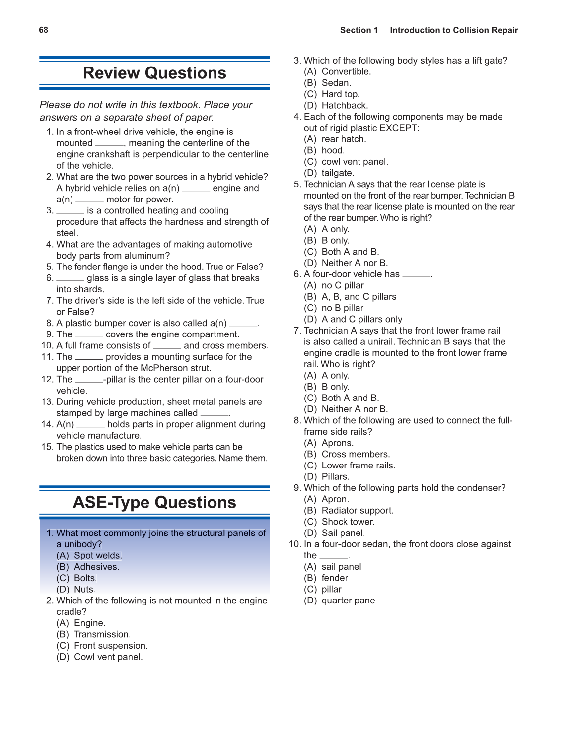 Auto Collision Repair and Refinishing, 1st Edition page 68