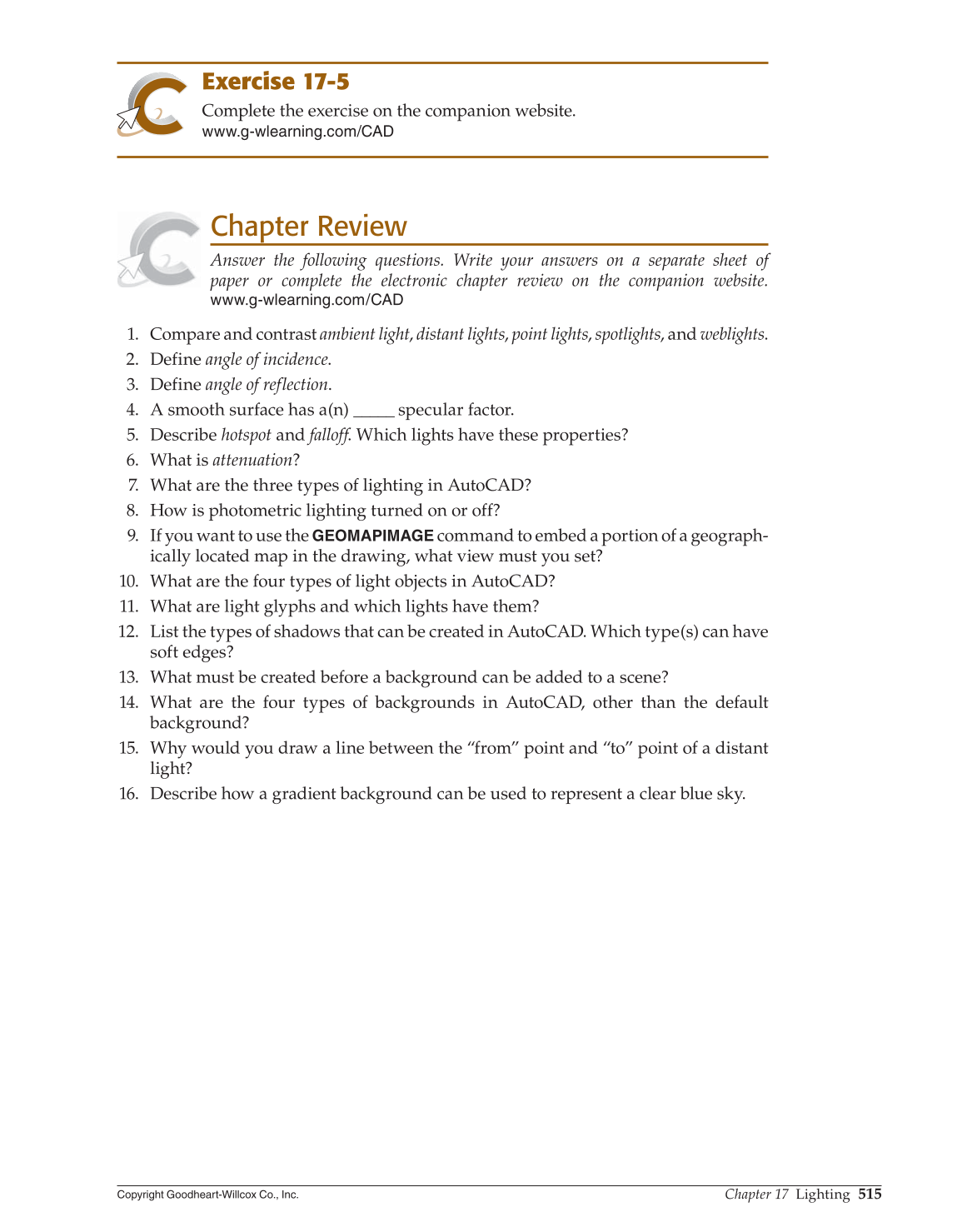 AutoCAD and Its Applications—Advanced 2015, 22nd Edition page 515