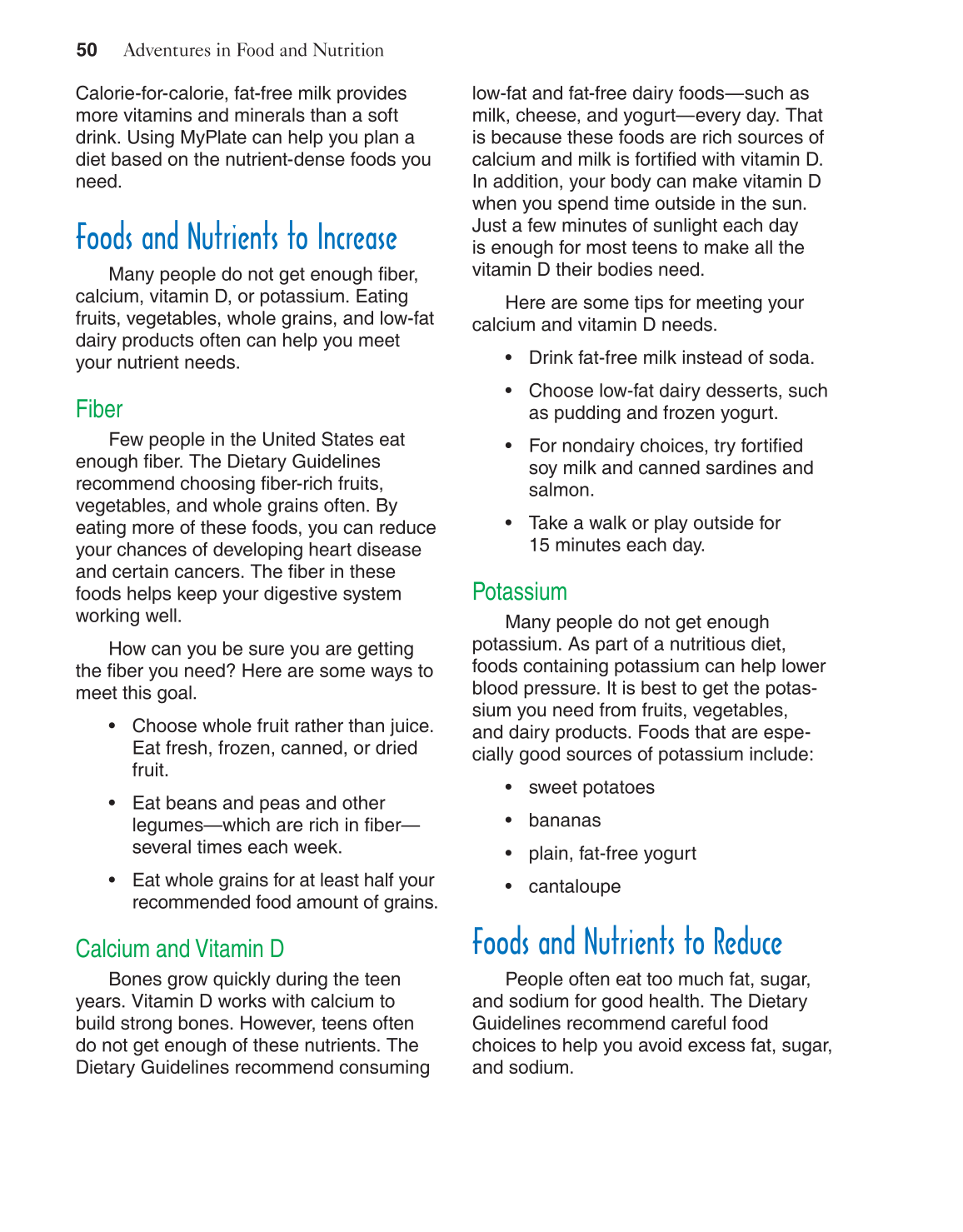 Adventures in Food and Nutrition!, 4th Edition page 50