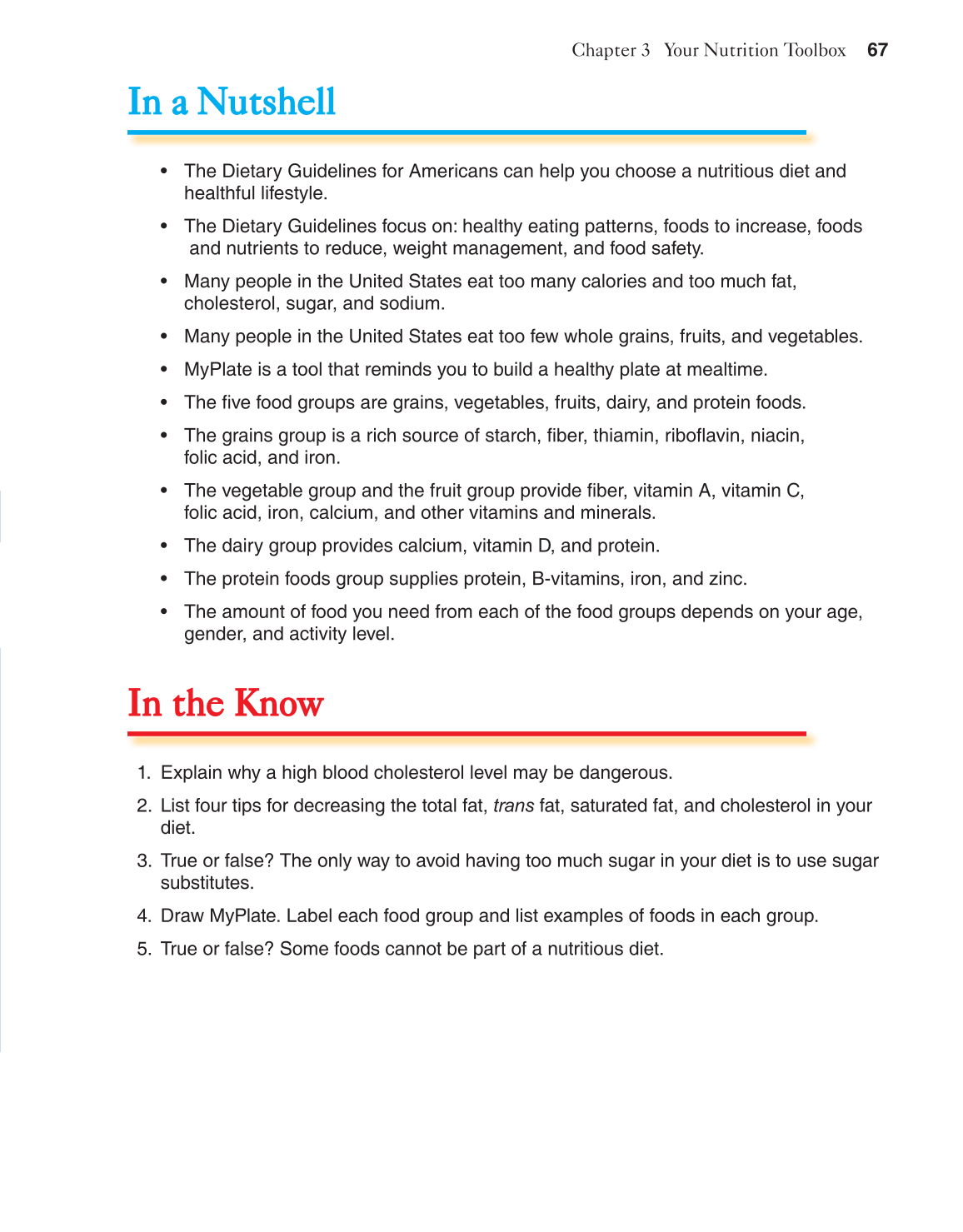 Adventures in Food and Nutrition!, 4th Edition page 67