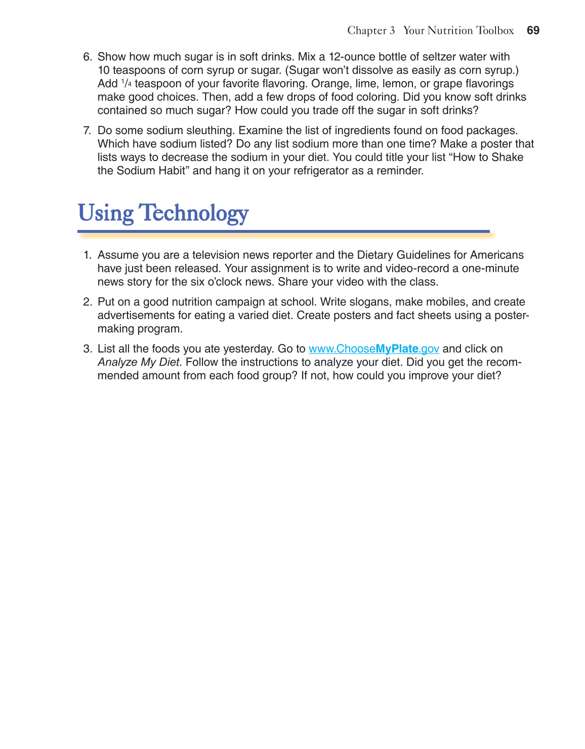Adventures in Food and Nutrition!, 4th Edition page 69