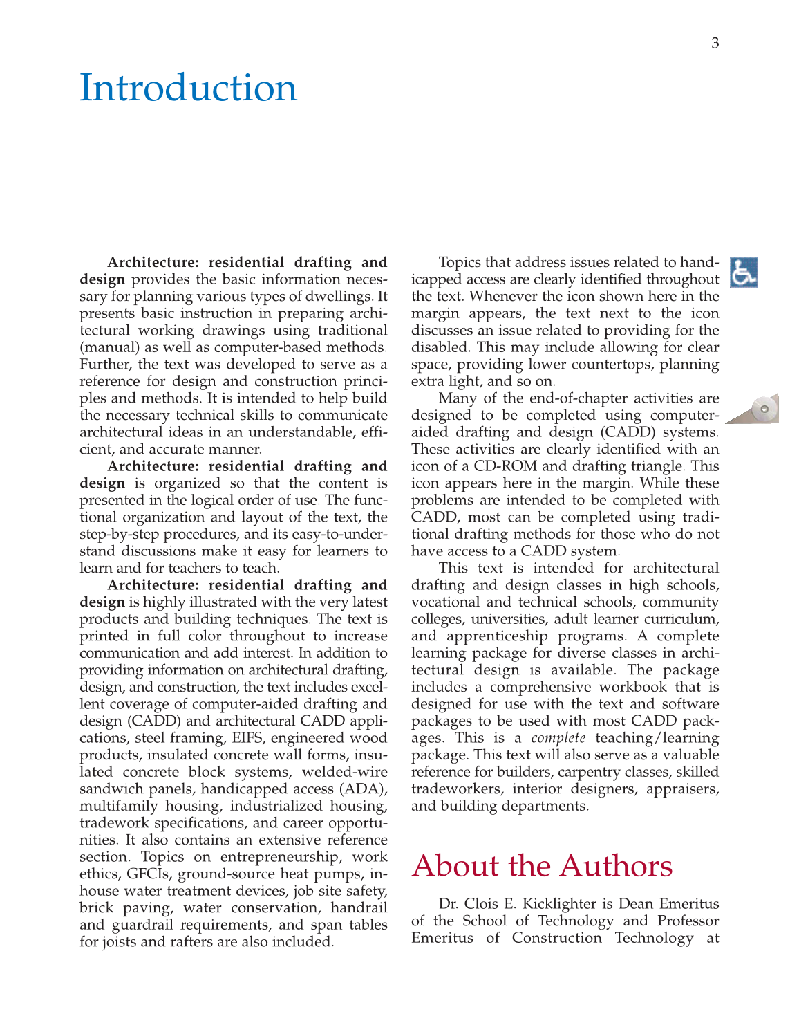 Architecture: Residential Drafting and Design, 10th Edition page 3