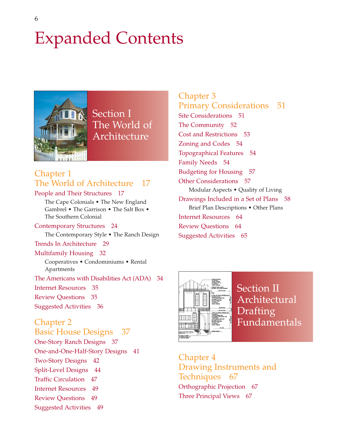 Architecture: Residential Drafting and Design, 10th Edition page 6