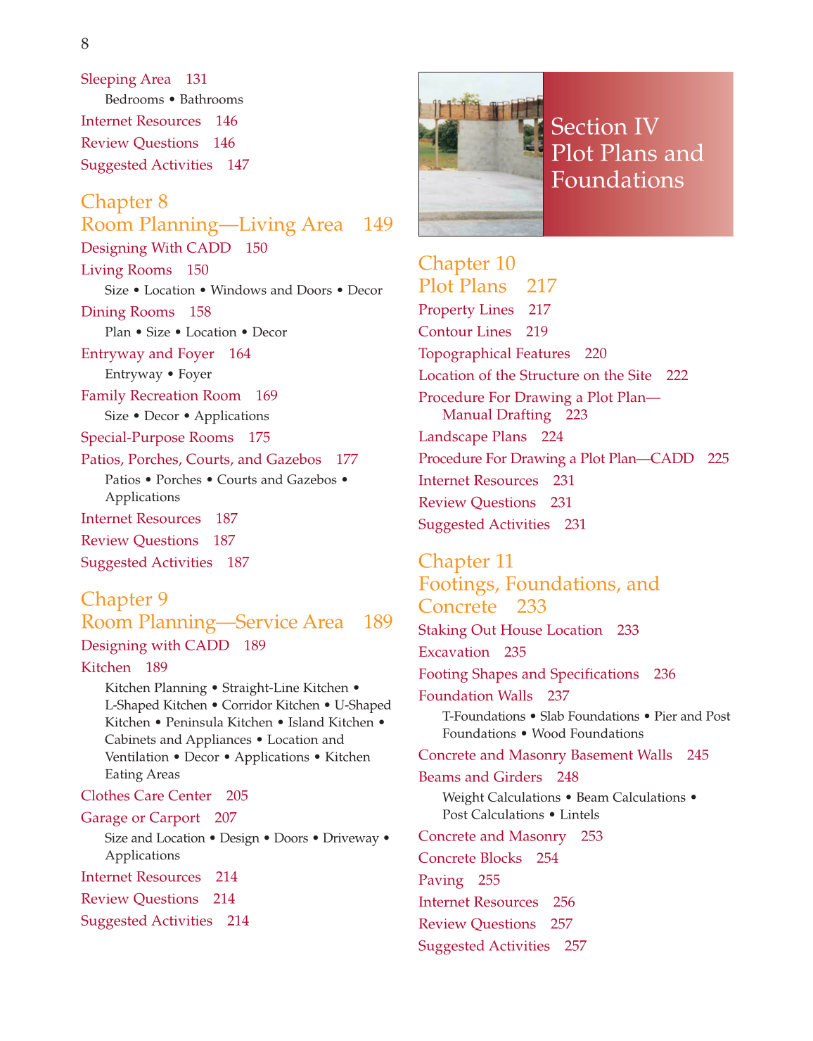 Architecture: Residential Drafting and Design, 10th Edition page 8