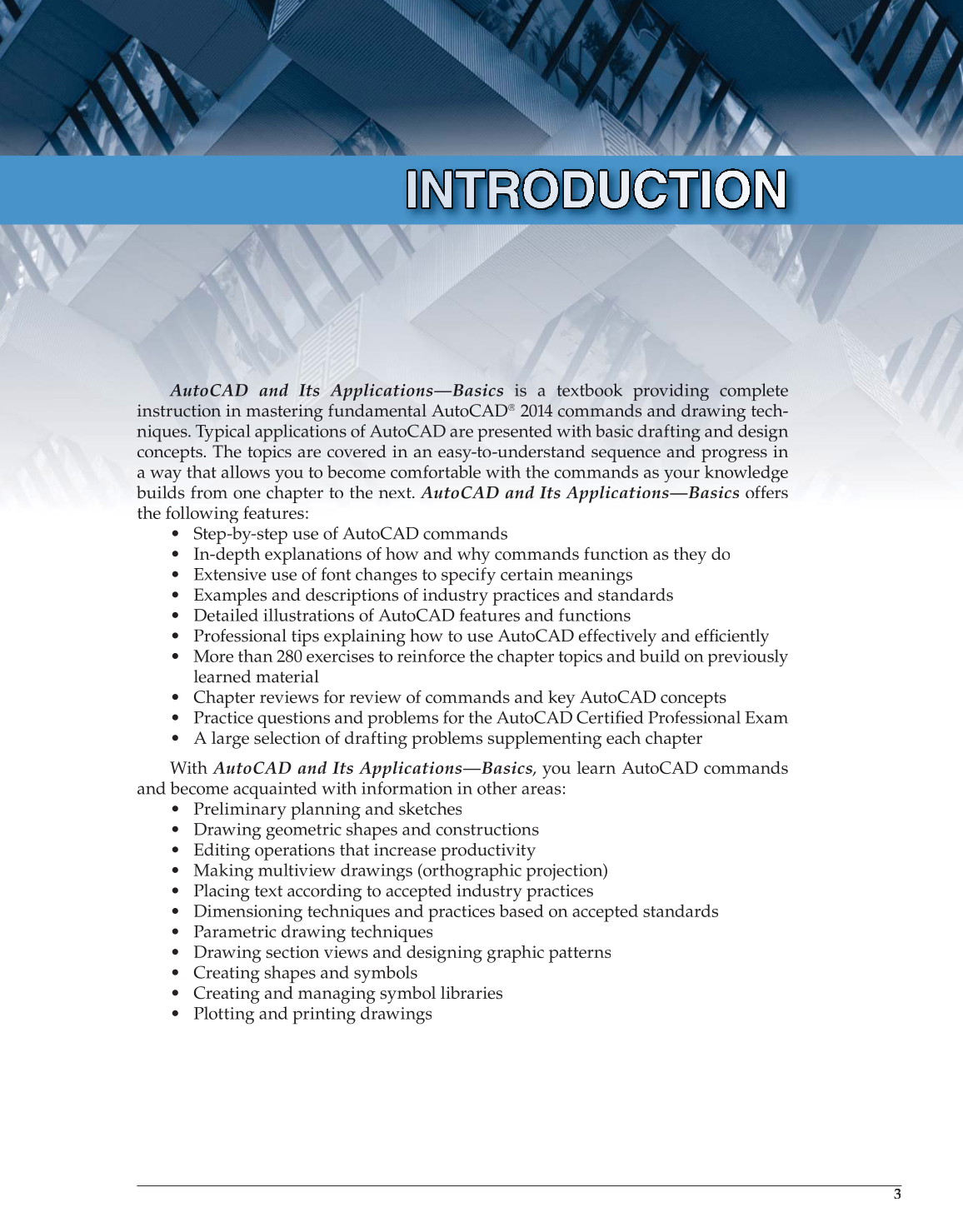 AutoCAD and Its Applications—Basics 2014, 21st Edition page 3