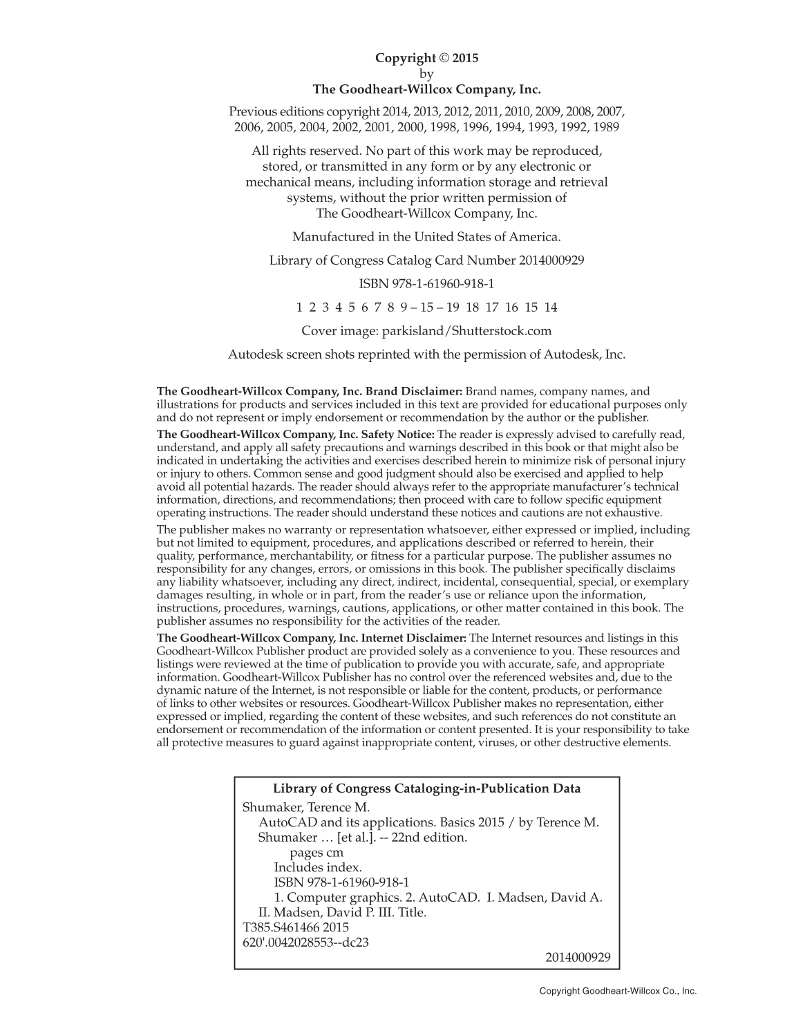 AutoCAD and Its Applications—Basics 2015, 22nd Edition page 2