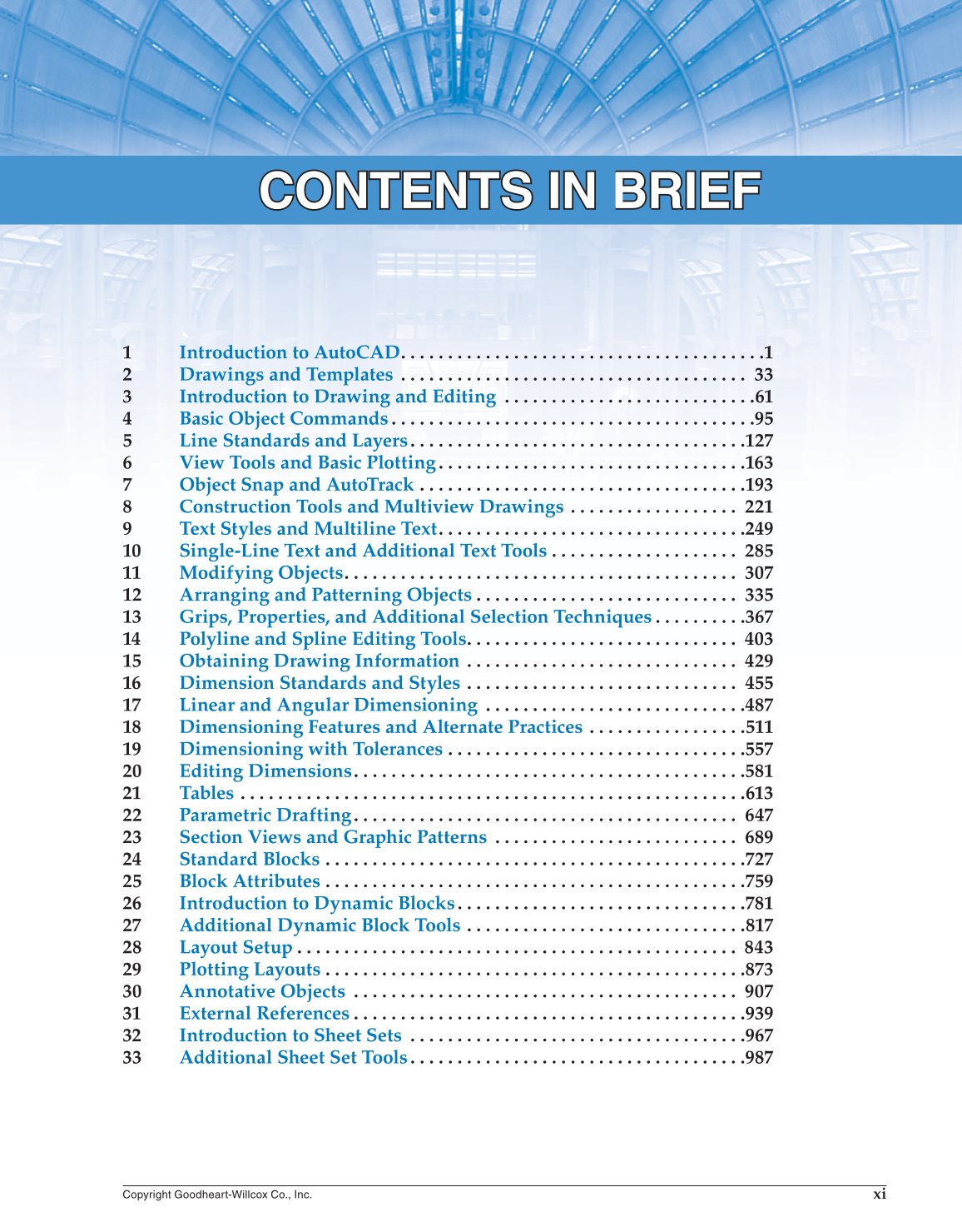 AutoCAD and Its Applications—Basics 2016, 23rd Edition page xi