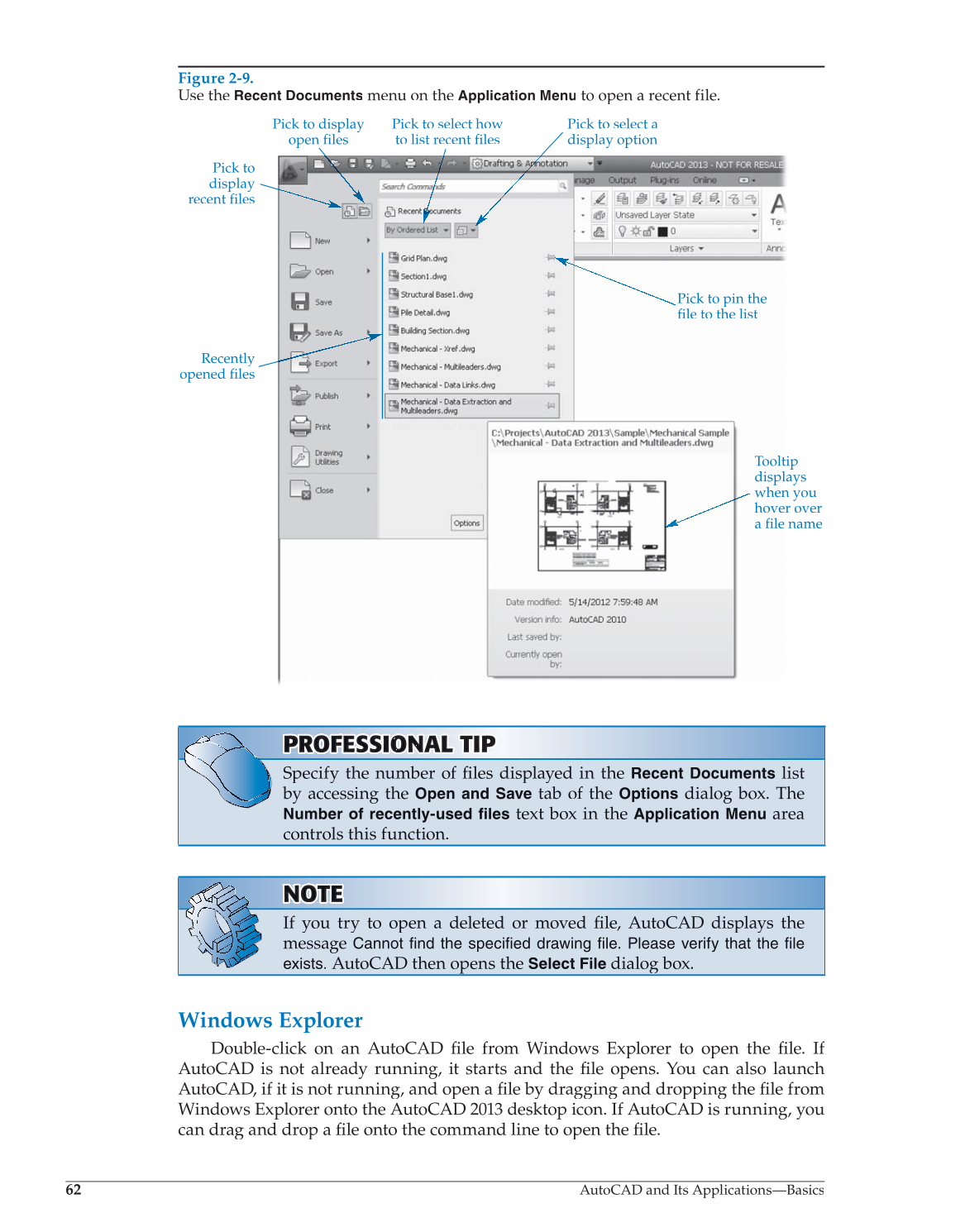 AutoCAD and Its Applications—Comprehensive 2013, 20th Edition page 62