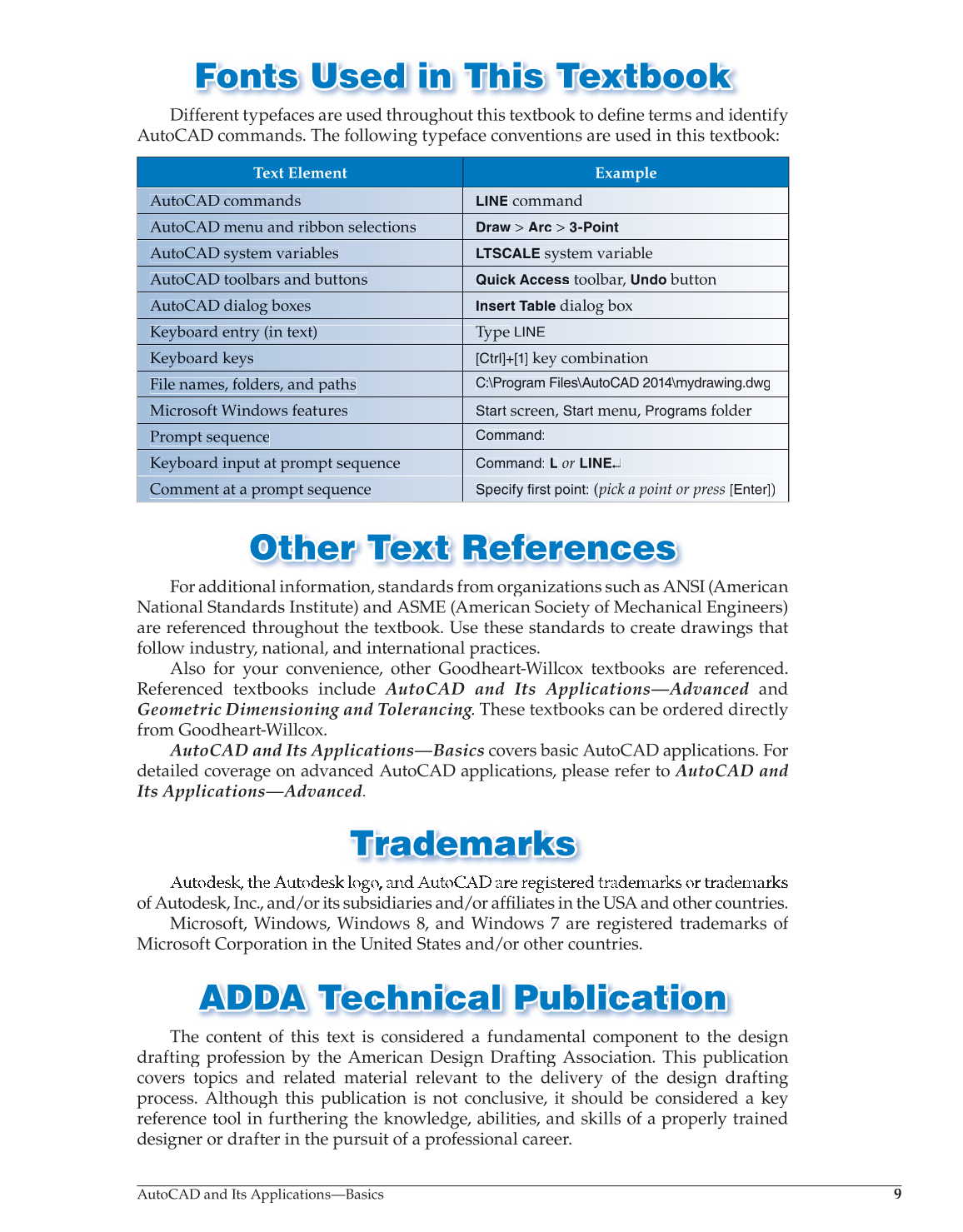 AutoCAD and Its Applications—Comprehensive 2014, 21st Edition page 9