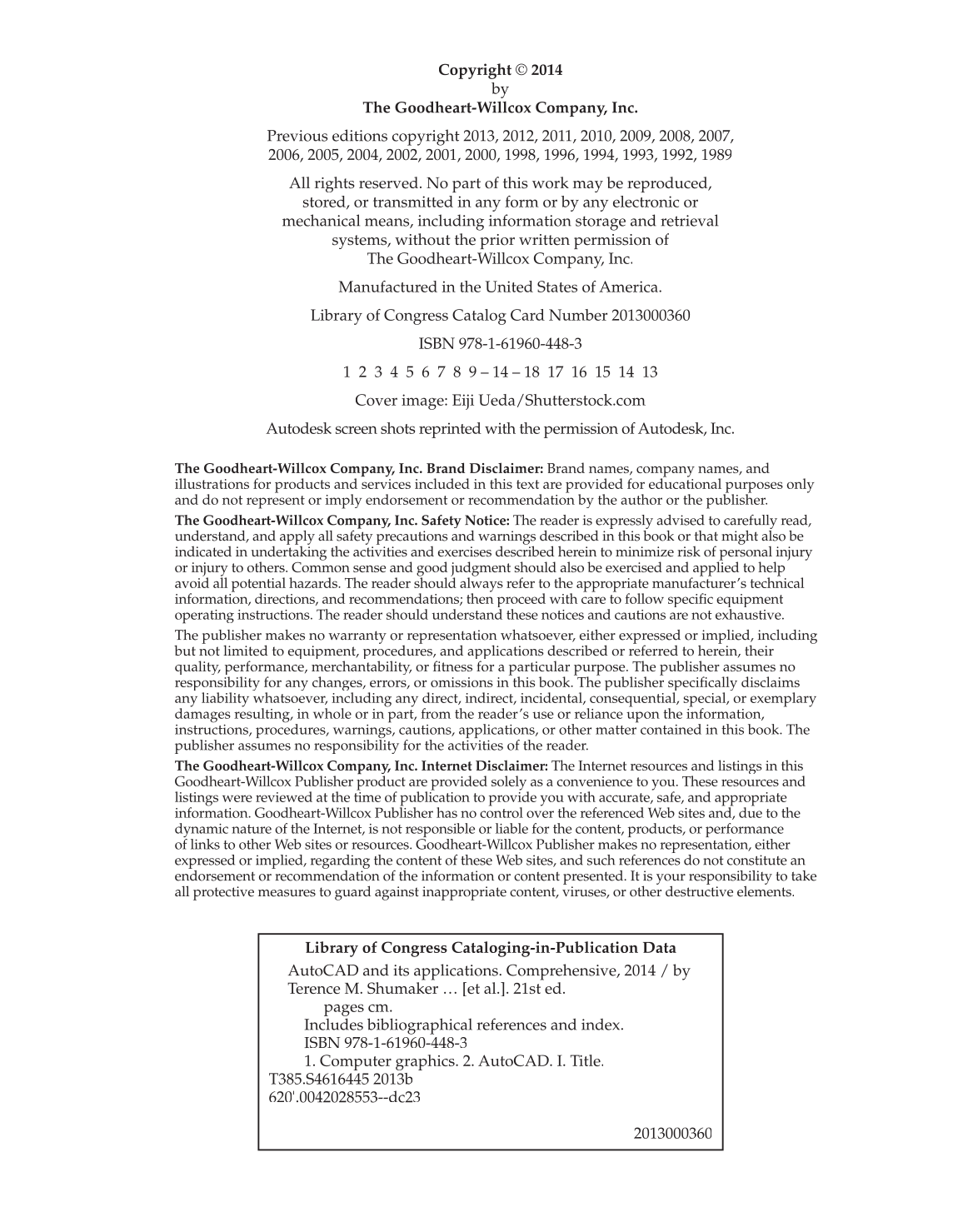 AutoCAD and Its Applications—Comprehensive 2014, 21st Edition page ii