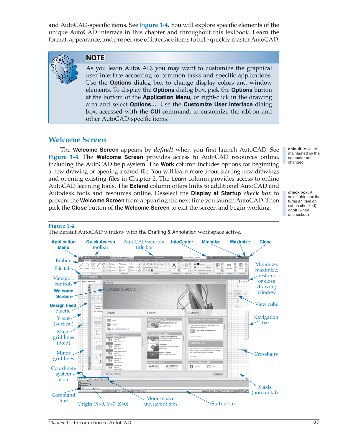 AutoCAD and Its Applications—Comprehensive 2014, 21st Edition page 27