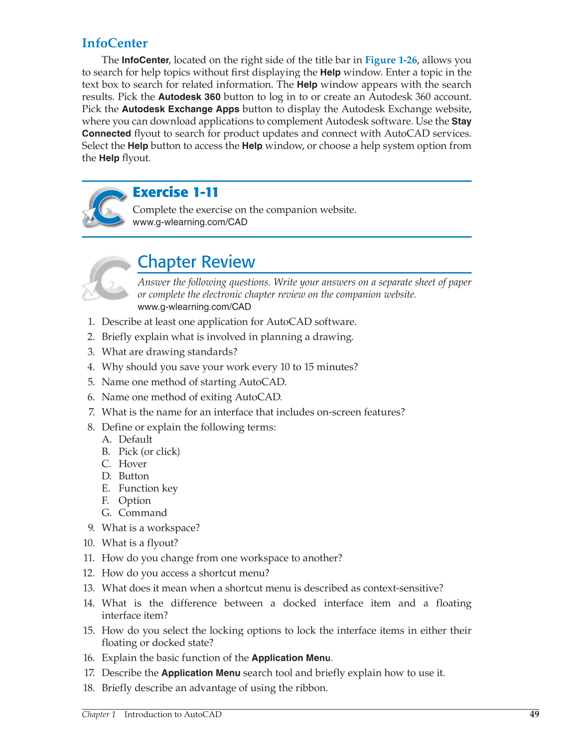 AutoCAD and Its Applications—Comprehensive 2014, 21st Edition page 49