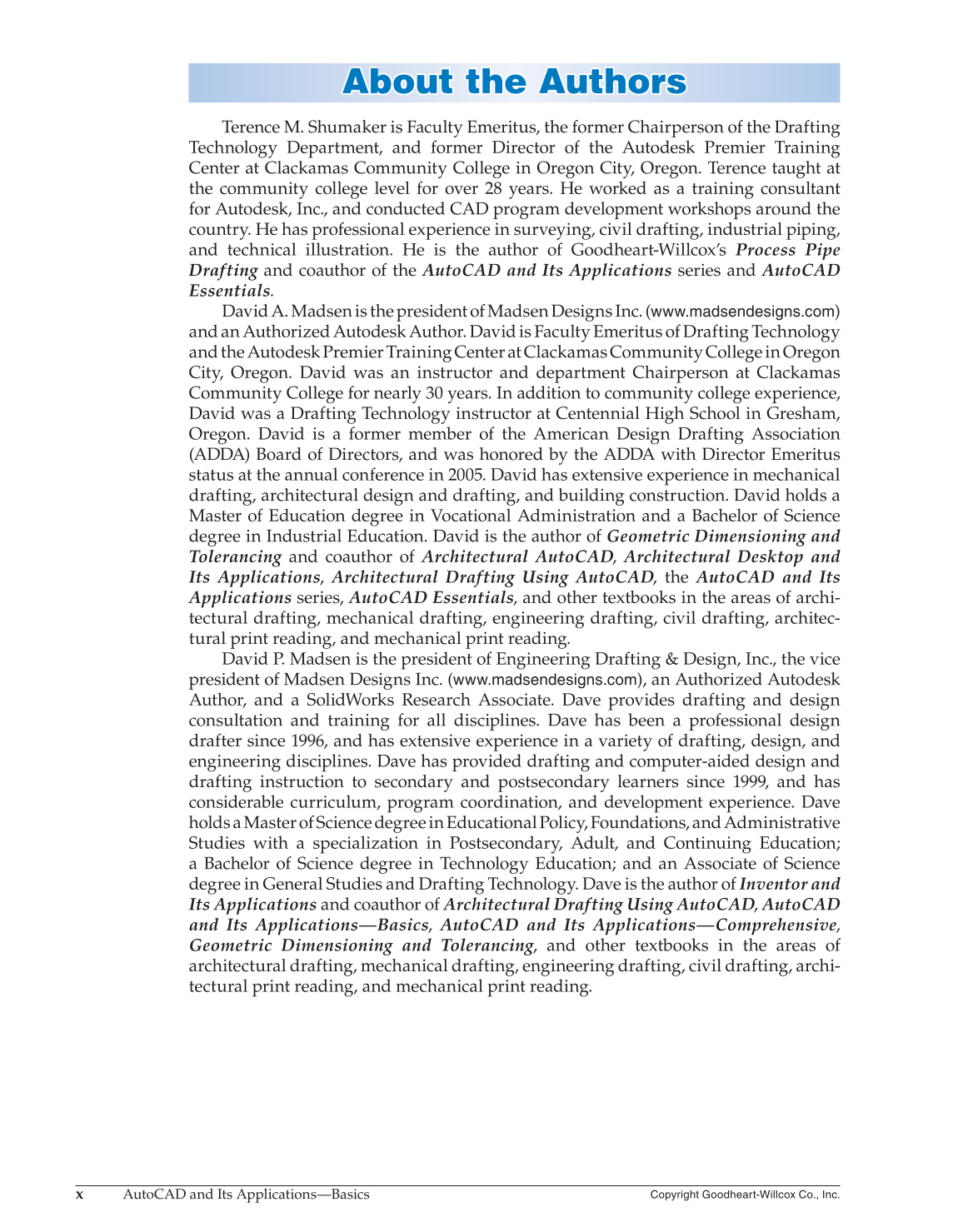 AutoCAD and Its Applications—Comprehensive 2016, 23rd Edition page x