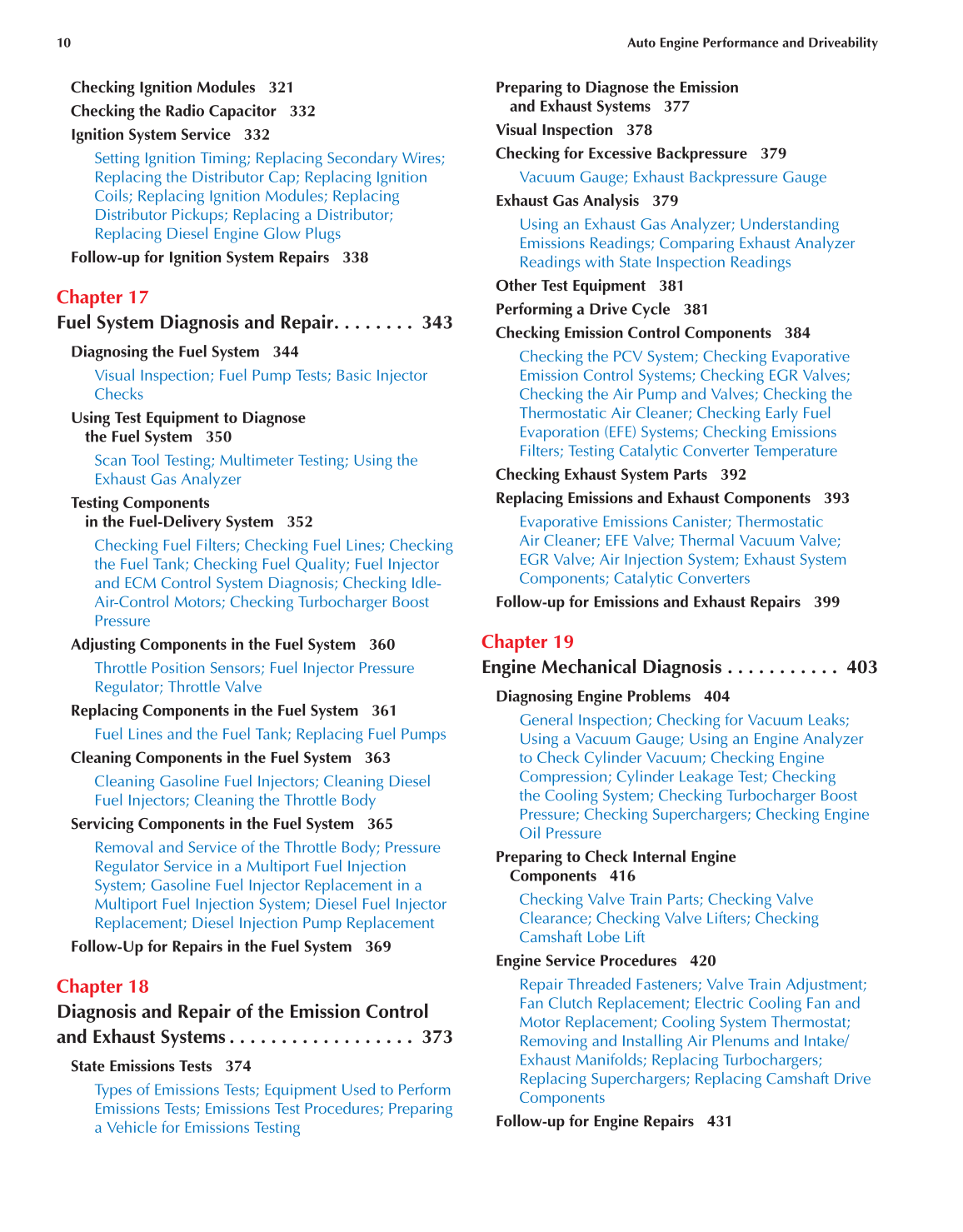 Auto Engine Performance and Driveability, A8, 3rd Edition page 10