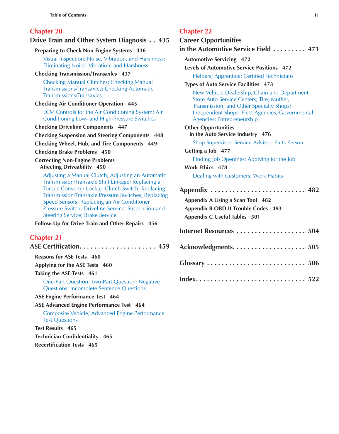 Auto Engine Performance and Driveability, A8, 3rd Edition page 11
