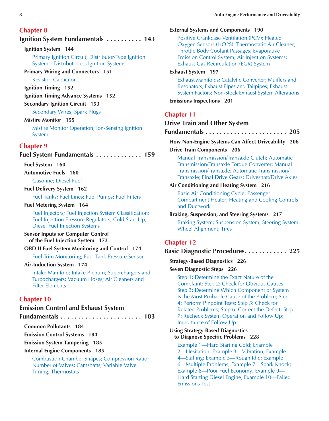 Auto Engine Performance and Driveability, A8, 3rd Edition page 8