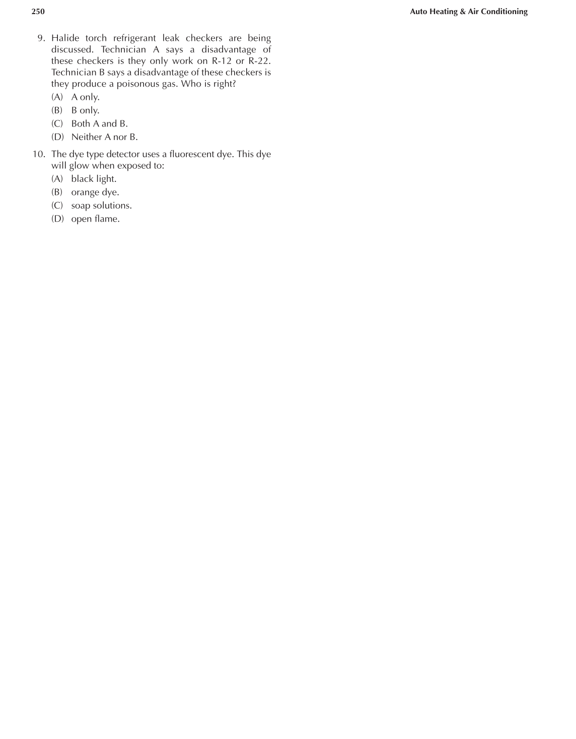 Auto Heating and Air Conditioning, A7, 3rd Edition page 250