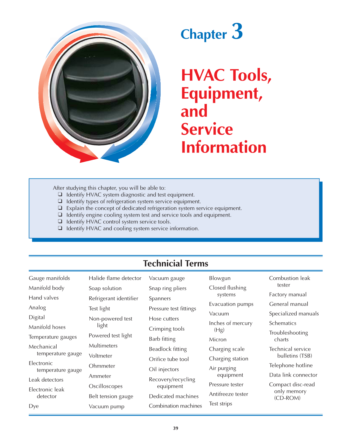 Auto Heating and Air Conditioning, A7, 3rd Edition page 39