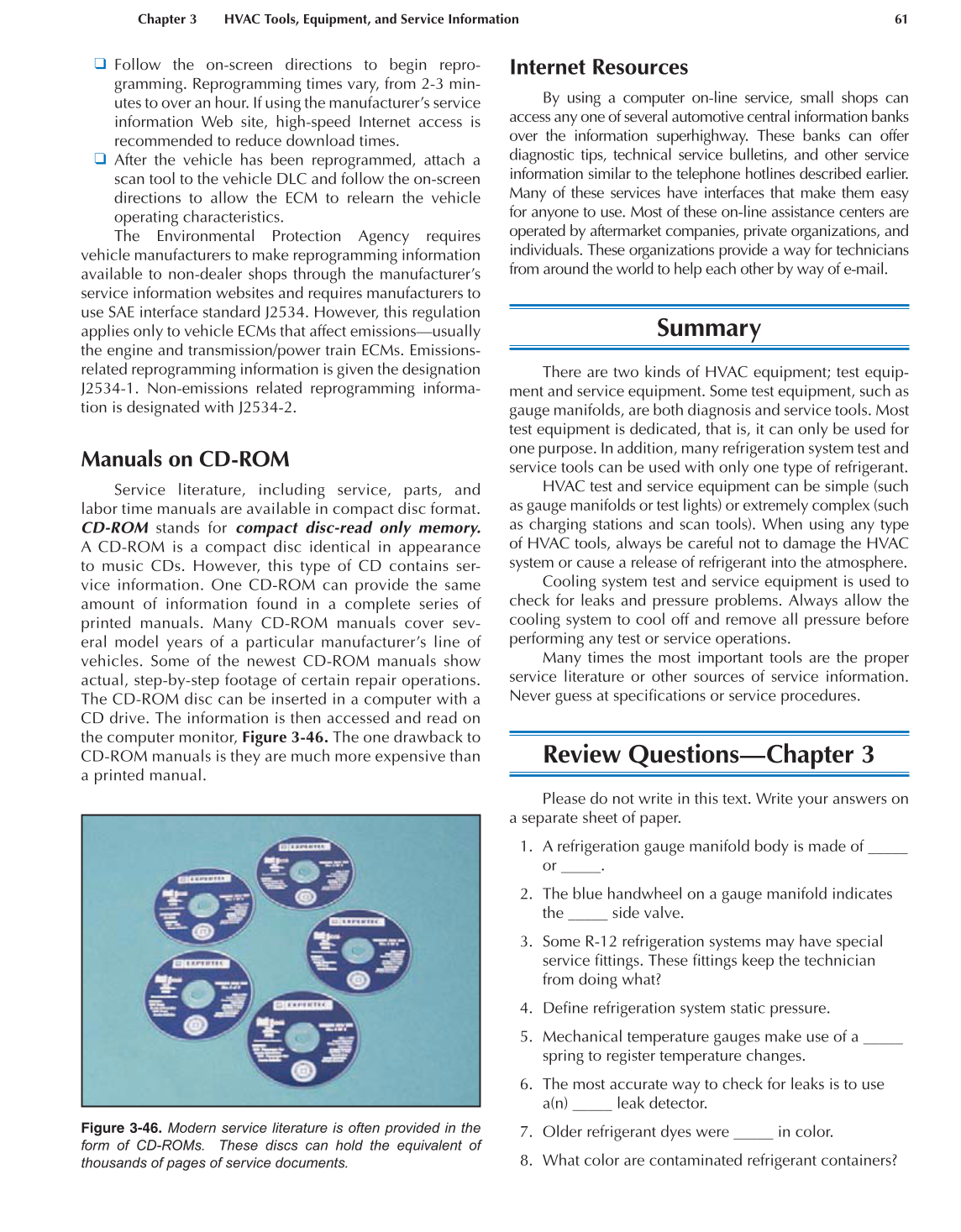 Auto Heating and Air Conditioning, A7, 3rd Edition page 61