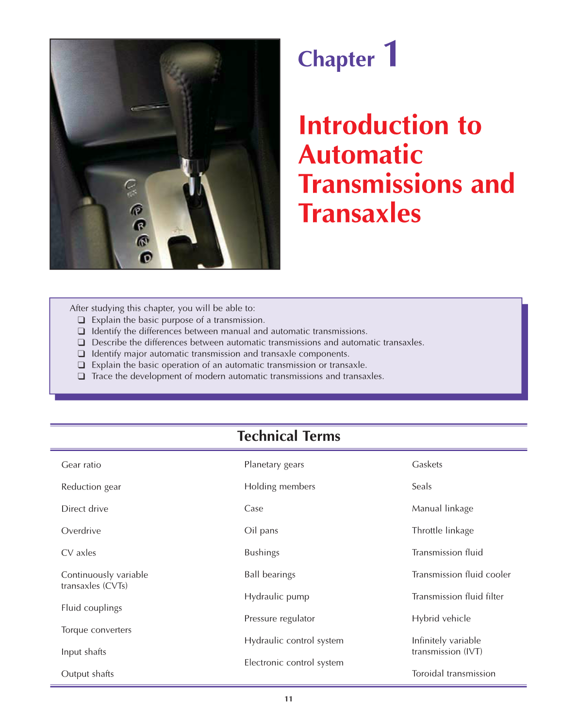 Automatic Transmissions and Transaxles, A2, 3rd Edition page 11