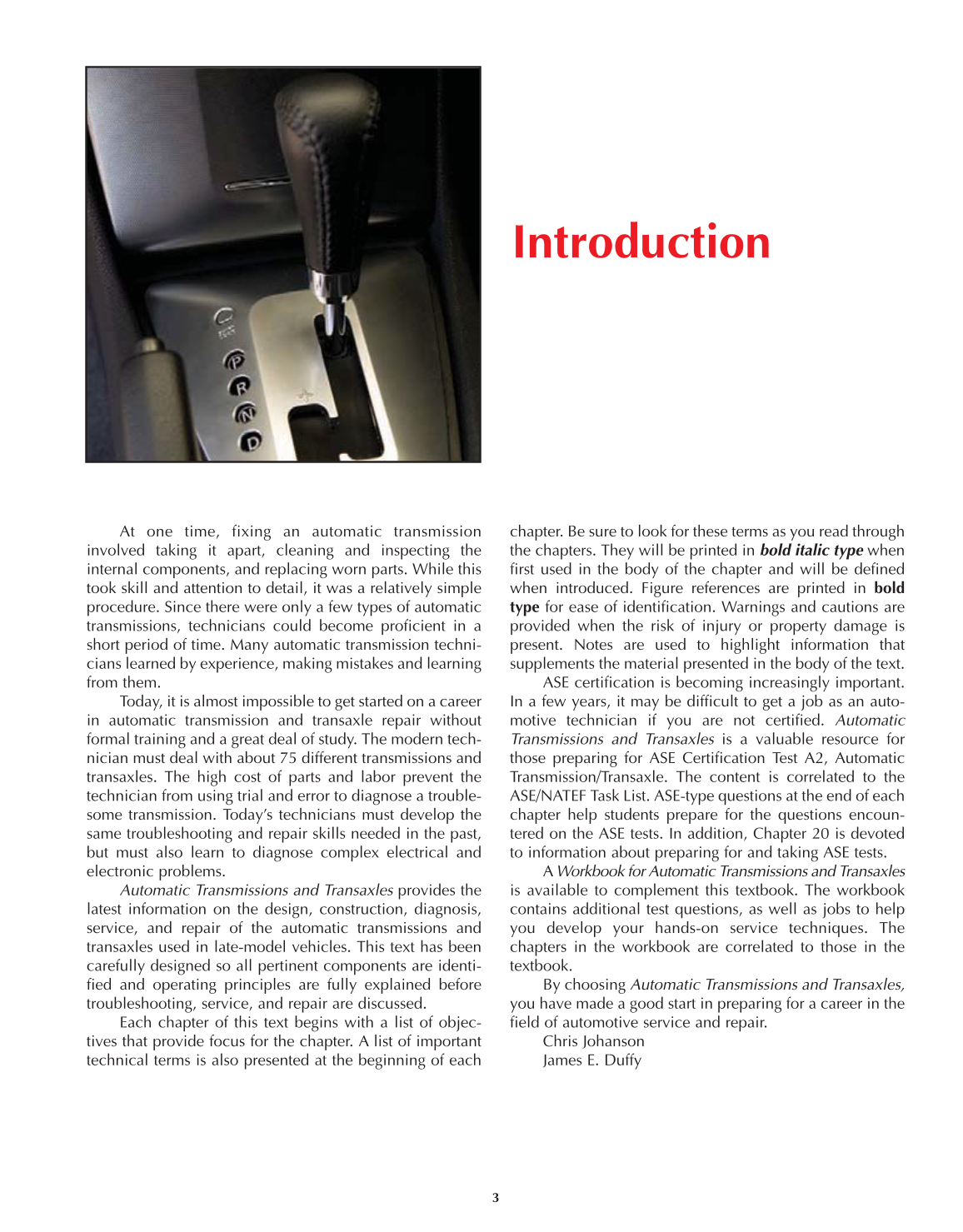 Automatic Transmissions and Transaxles, A2, 3rd Edition page 3