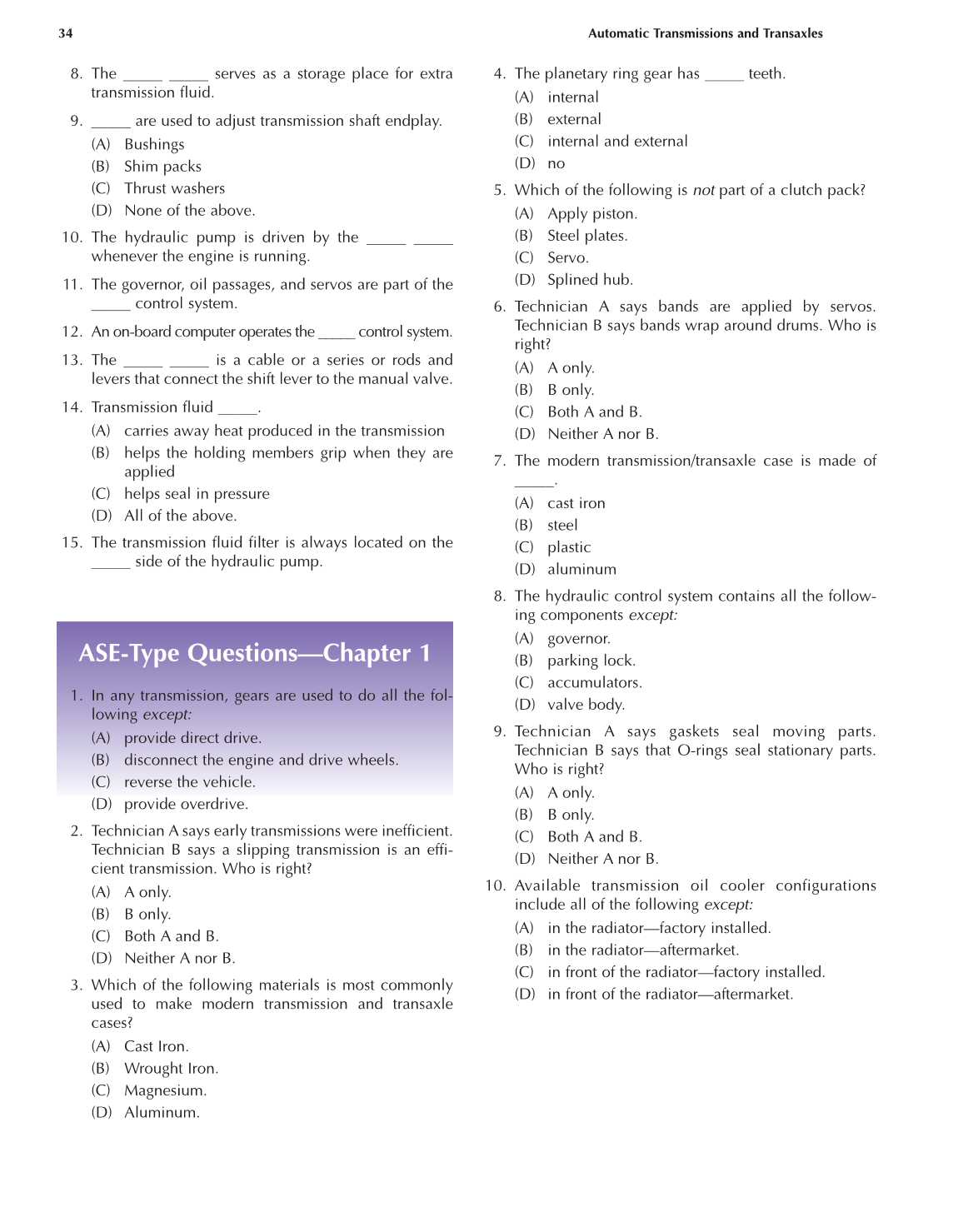 Automatic Transmissions and Transaxles, A2, 3rd Edition page 34