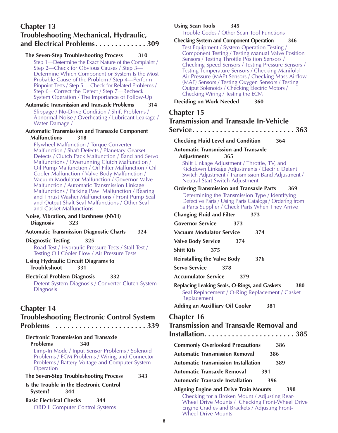 Automatic Transmissions and Transaxles, A2, 3rd Edition page 8