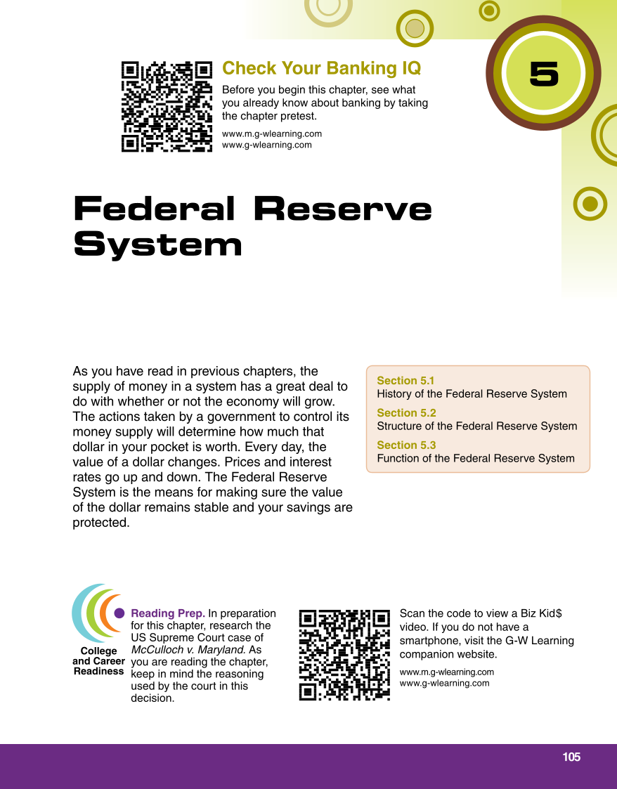 Banking & Financial Systems, 1st Edition page 105
