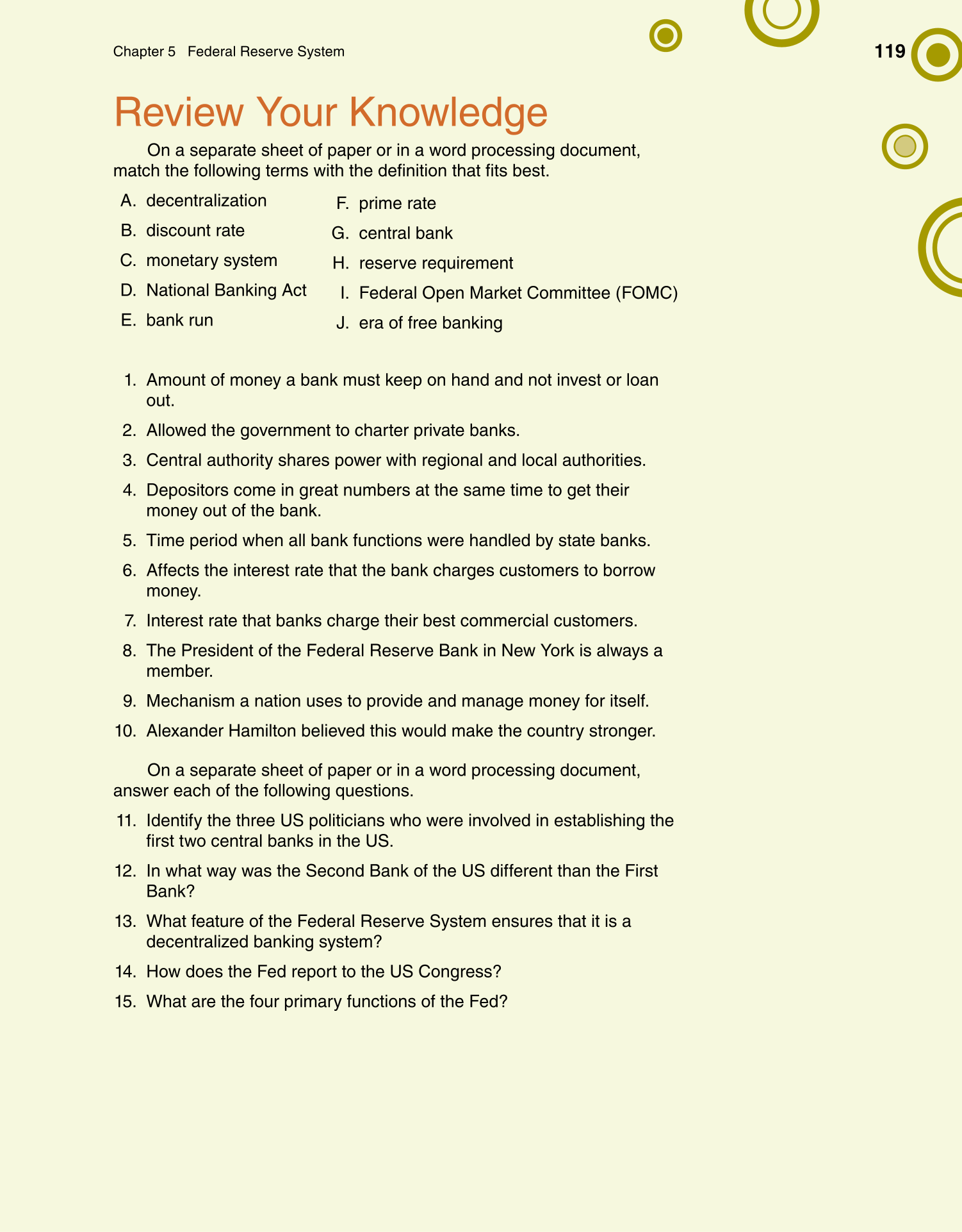 Banking & Financial Systems, 1st Edition page 119