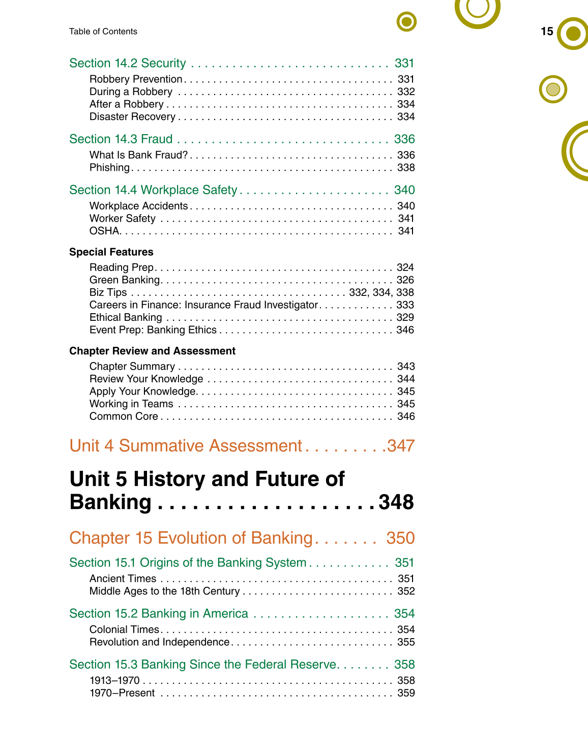 Banking & Financial Systems, 1st Edition page 15