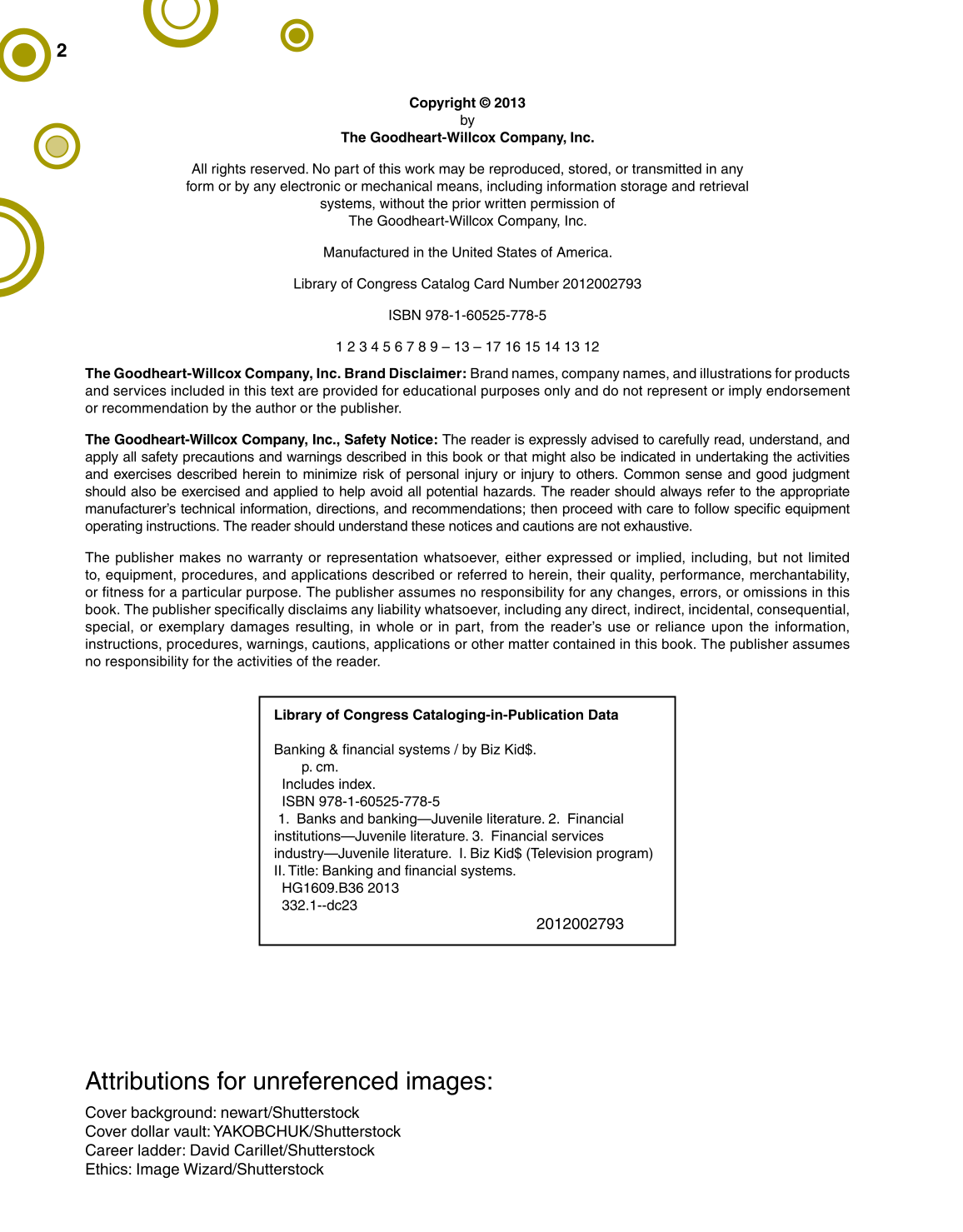 Banking & Financial Systems, 1st Edition page 2