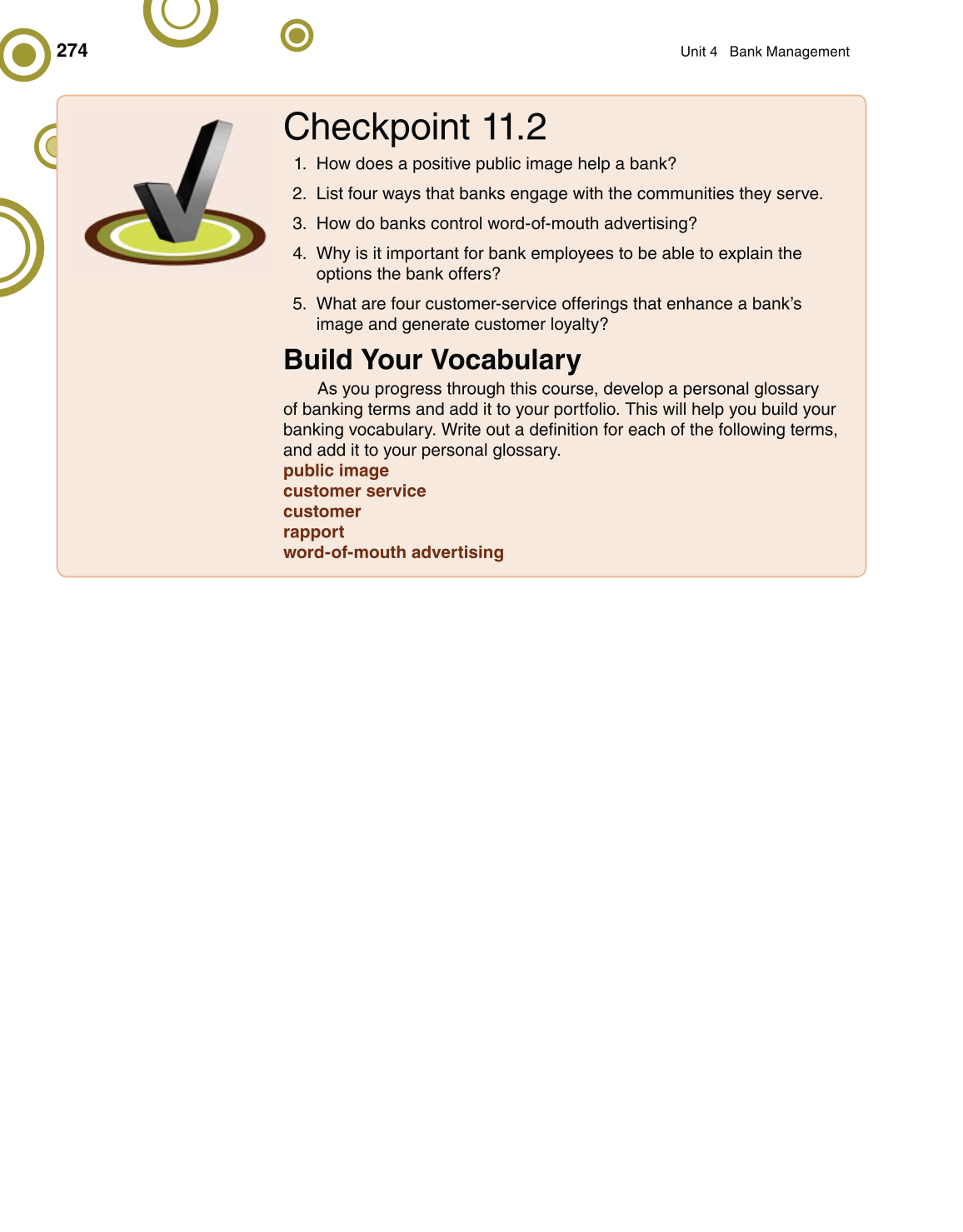 Banking & Financial Systems, 1st Edition page 274