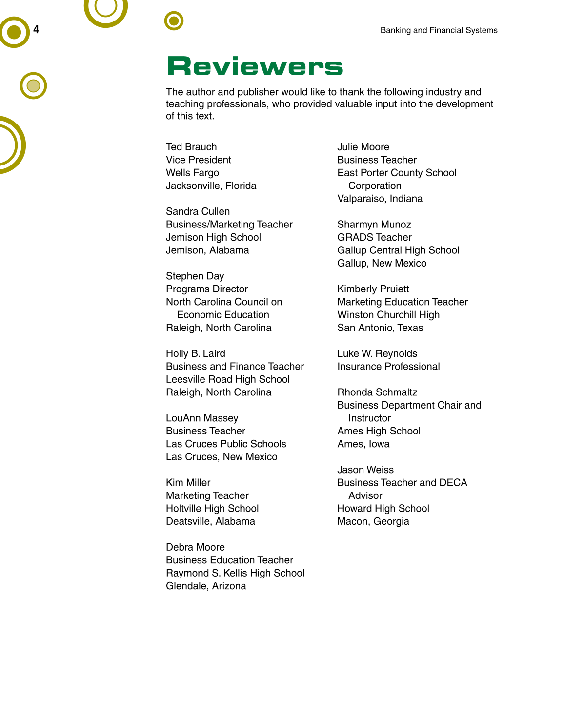Banking & Financial Systems, 1st Edition page 4