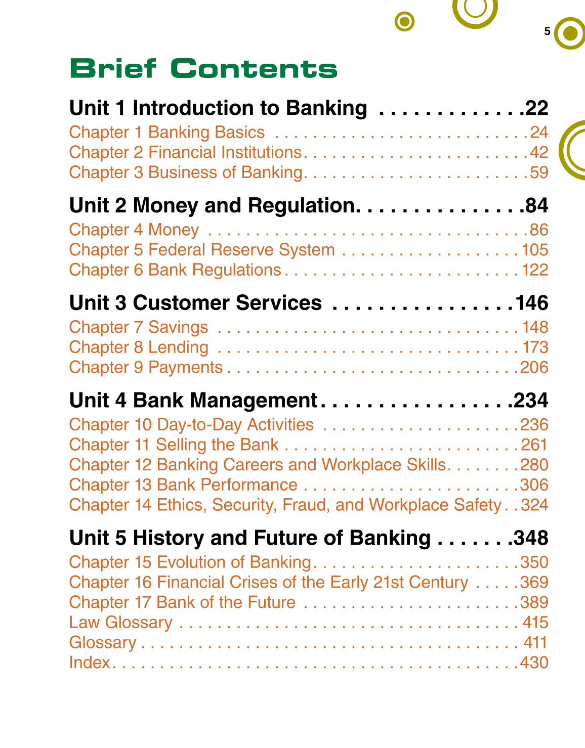 Banking & Financial Systems, 1st Edition page 5