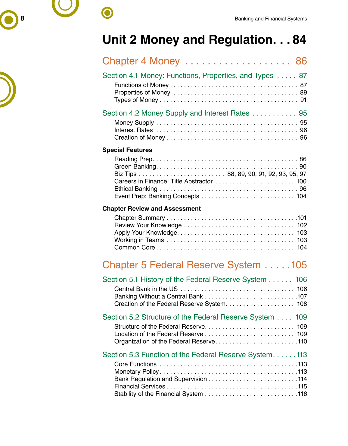 Banking & Financial Systems, 1st Edition page 8