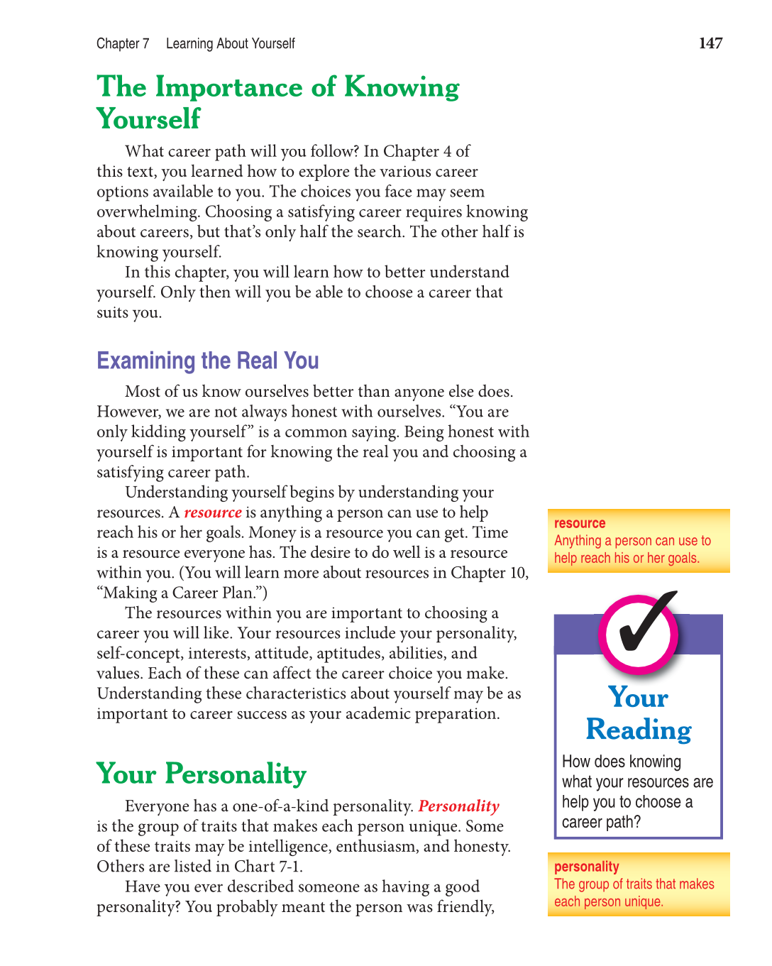 Discovering Careers, 7th Edition page 147