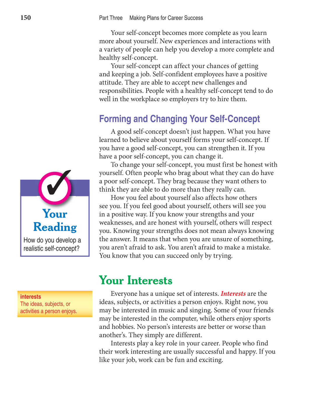 Discovering Careers, 7th Edition page 150